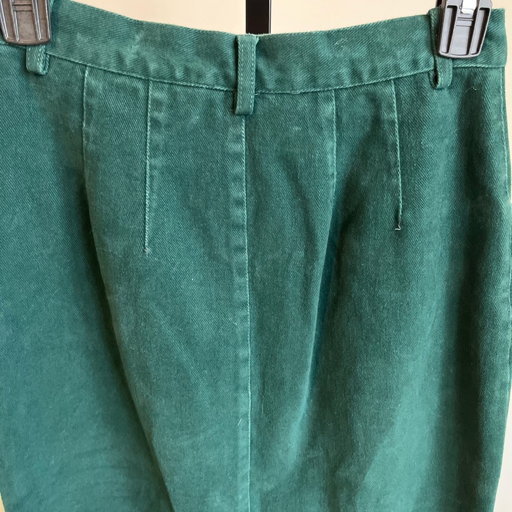 Vintage Emerald Green Button Front Denim Pencil Skirt Size 4 - Picture 8 of 9